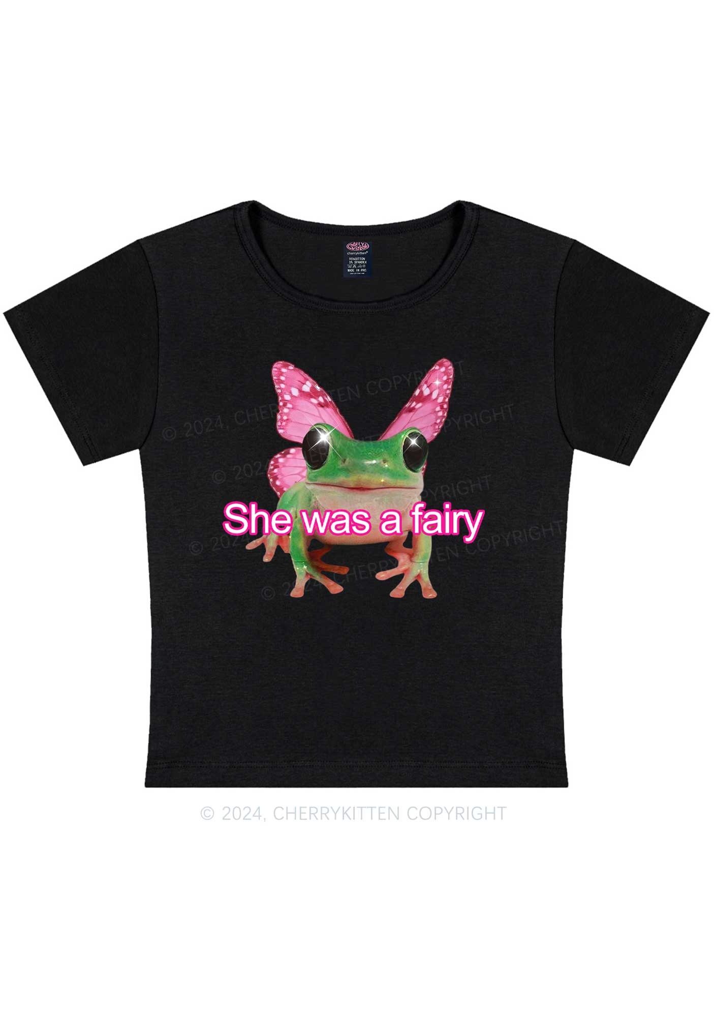 Fairy Frog Y2K Baby Tee Cherrykitten