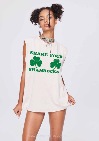 Shake Your Shamrocks St Patricks Y2K Washed Tank Cherrykitten