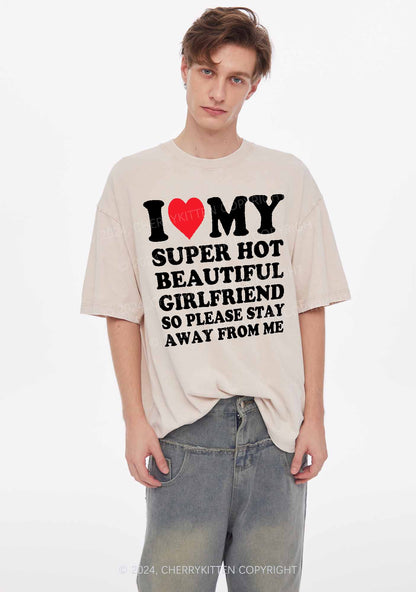 Love My Hot Girlfriend Y2K Valentine's Day Washed Tee Cherrykitten