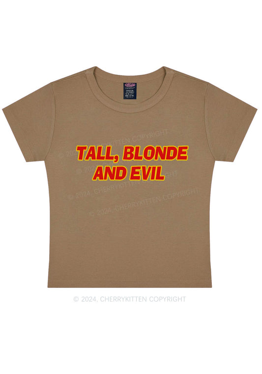 Tall Blonde And Evil Y2K Baby Tee Cherrykitten