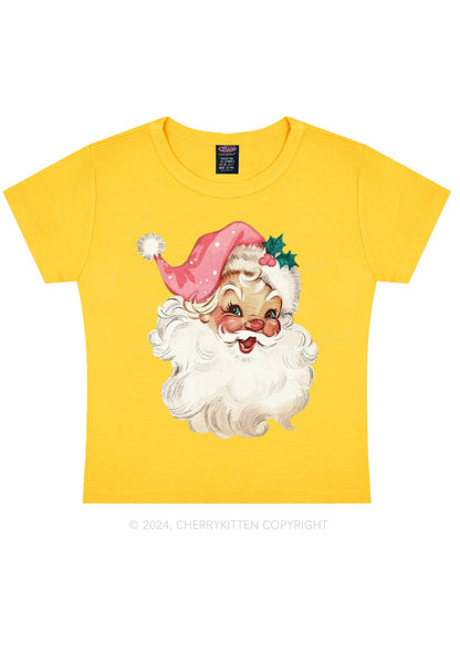 Christmas Pink Santa Y2K Baby Tee Cherrykitten