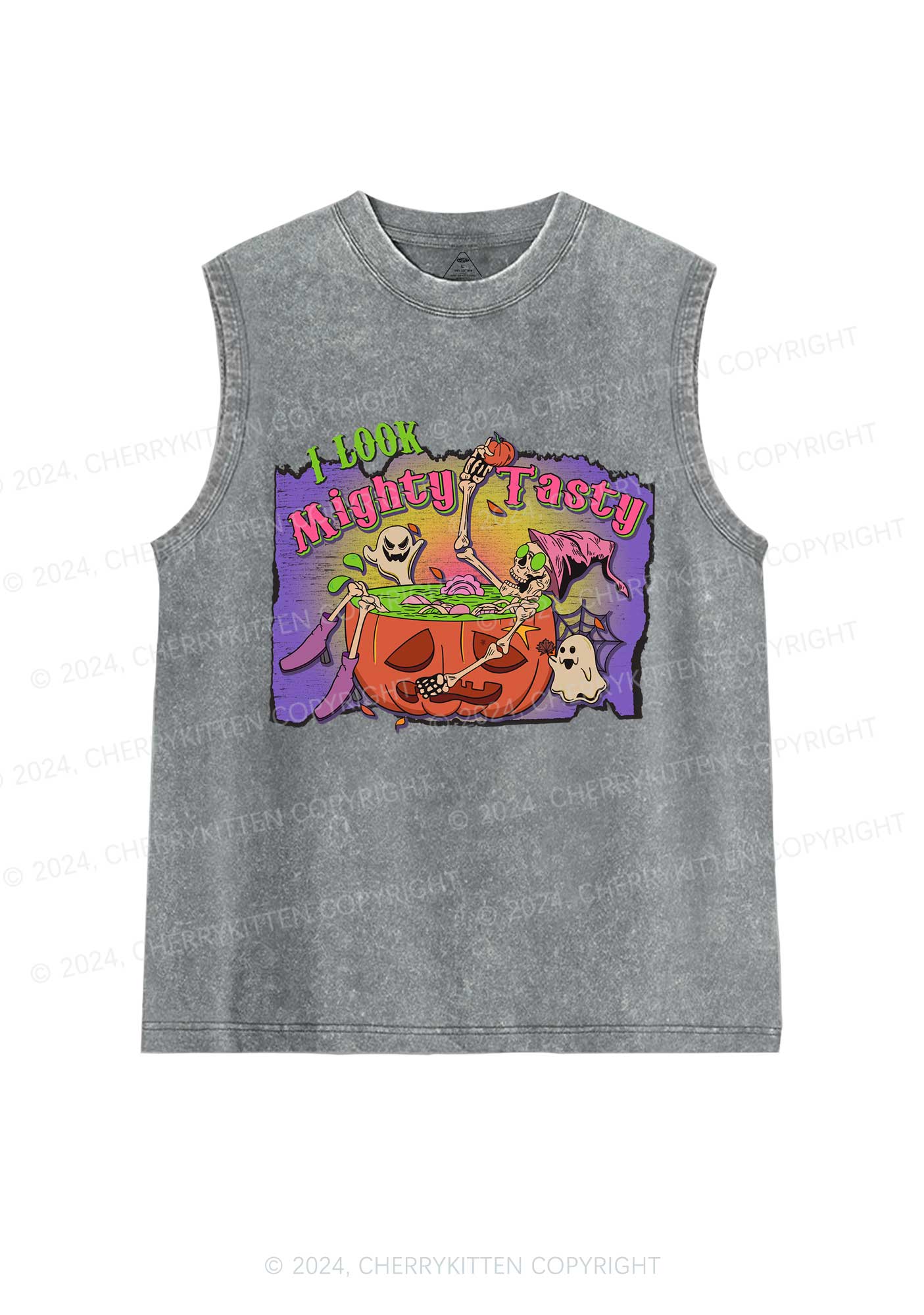 Mighty Tasty Halloween Y2K Washed Tank Cherrykitten