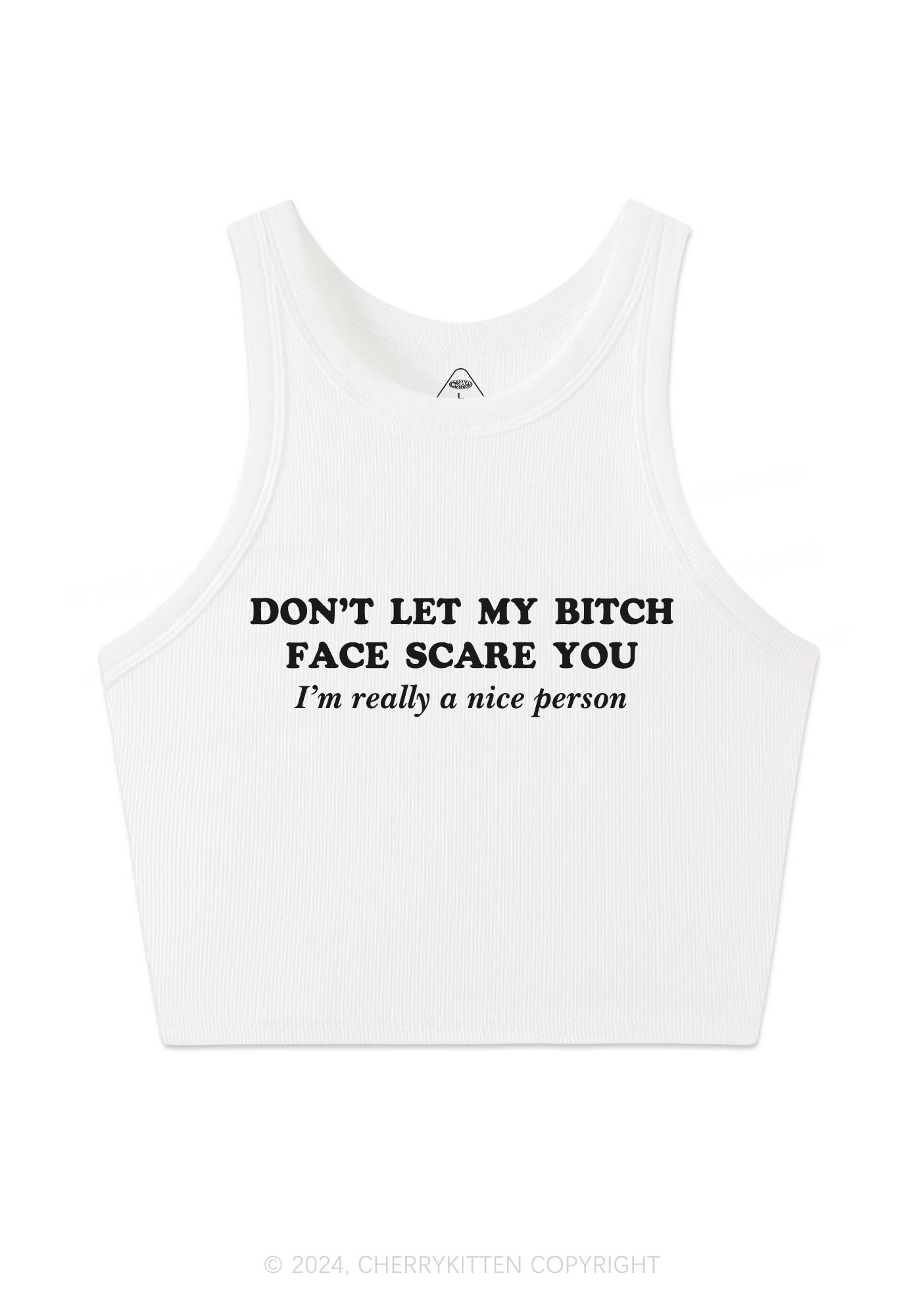 Bxxch Face Scare You Y2K Crop Tank Top Cherrykitten