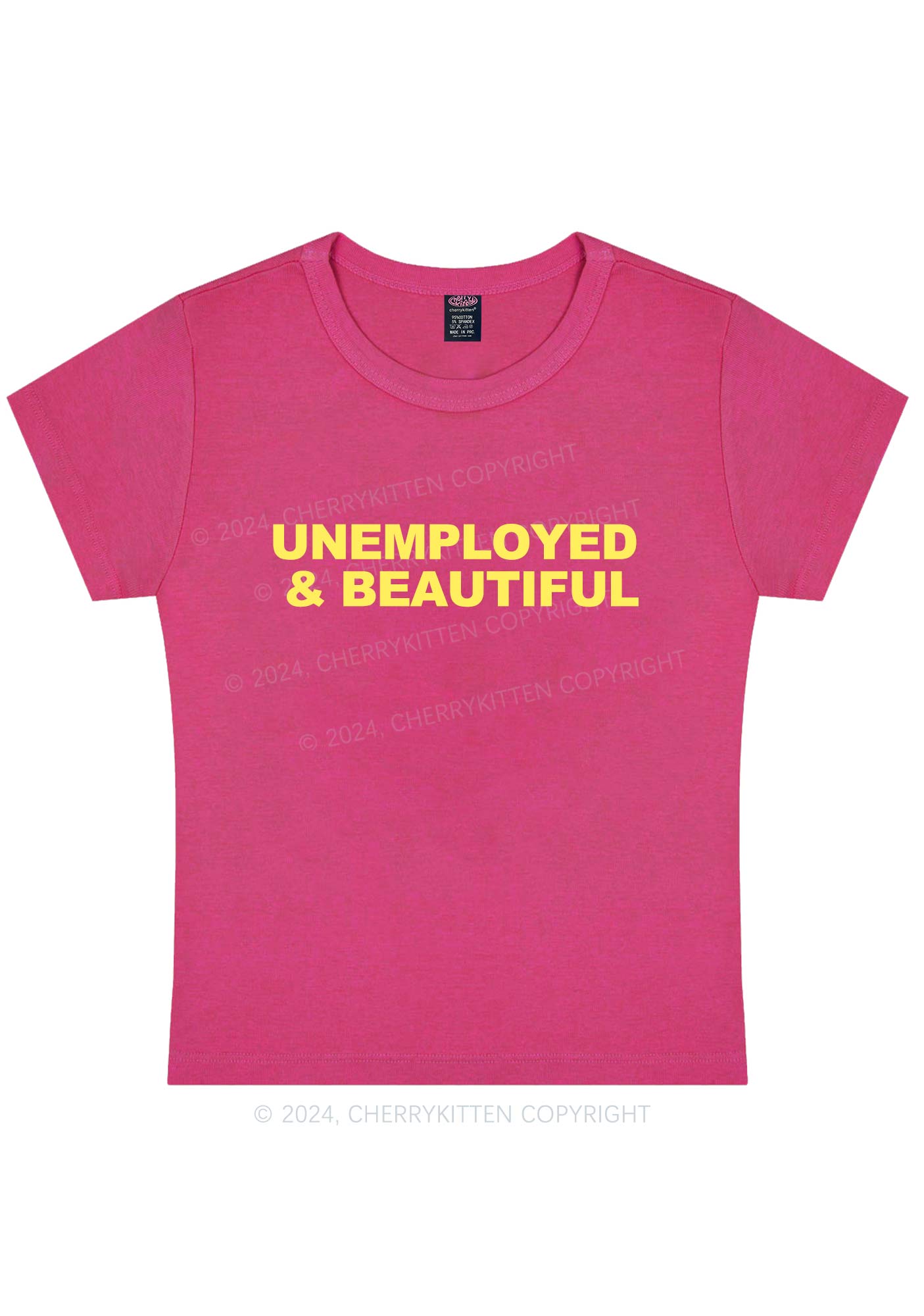 Unemployed And Beautiful Y2K Baby Tee Cherrykitten