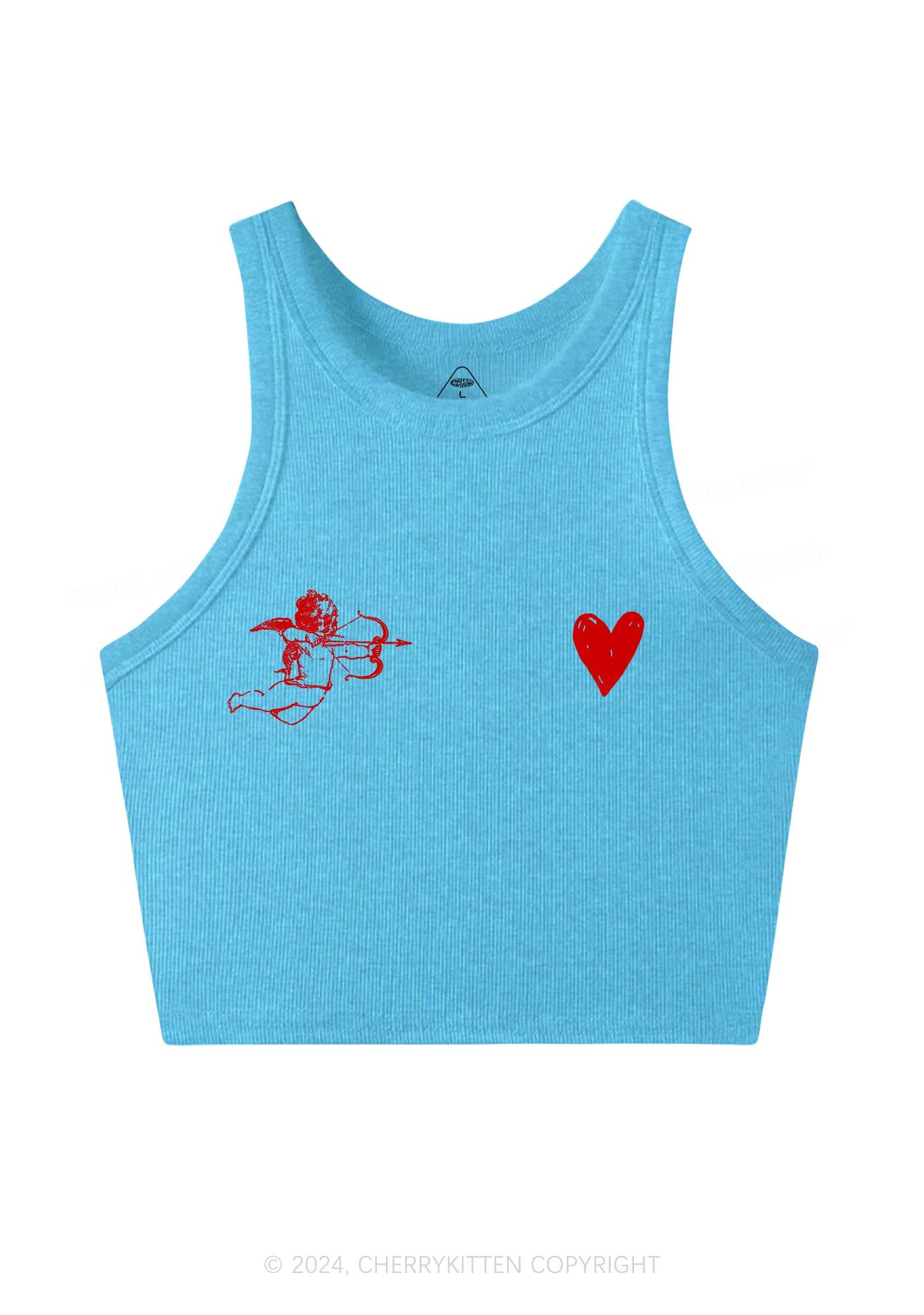 Cupid Red Heart Y2K Valentine's Day Crop Tank Top Cherrykitten