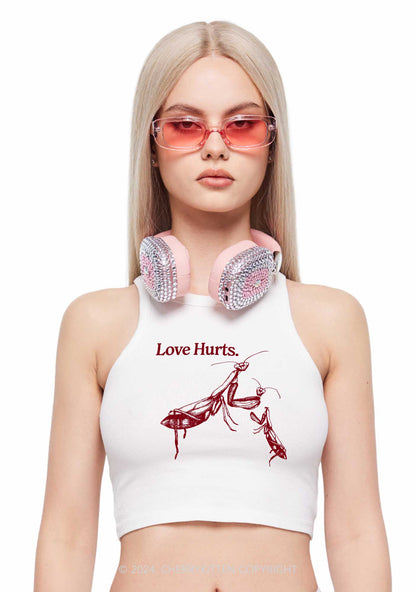 Love Hurts Y2K Valentine's Day Crop Tank Top Cherrykitten