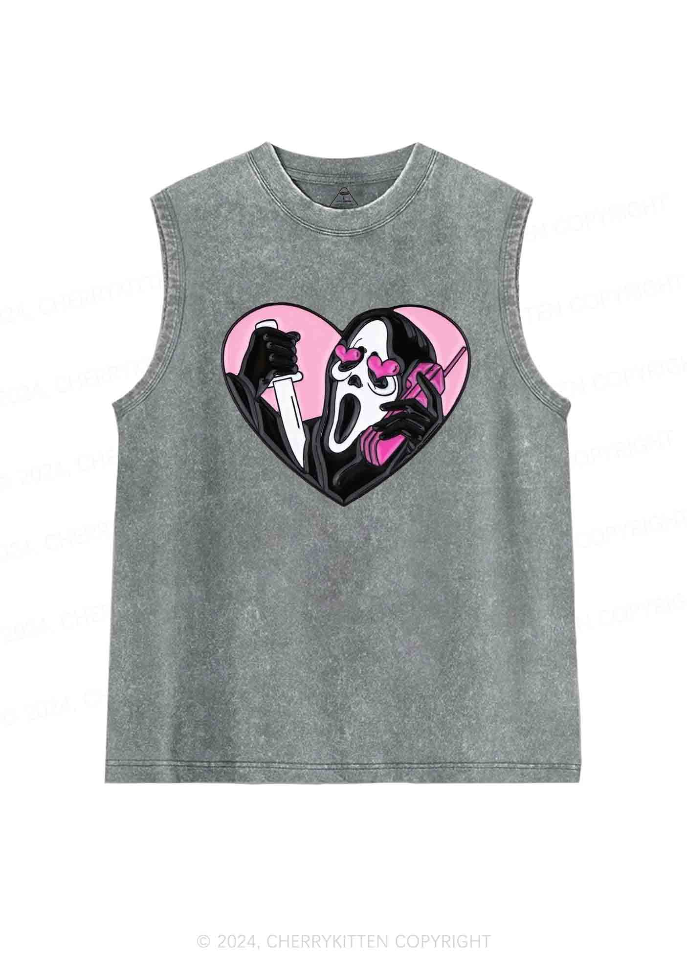 Halloween Ghost Calling Y2K Washed Tank Cherrykitten