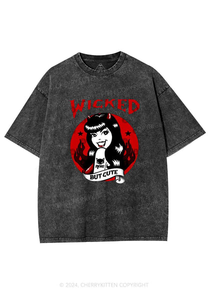 Halloween Wicked But Cute Y2K Washed Tee Cherrykitten