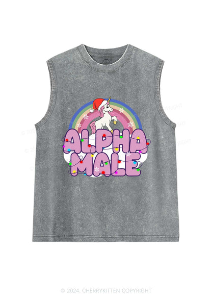 Christmas Alpha Male Y2K Washed Tank Cherrykitten