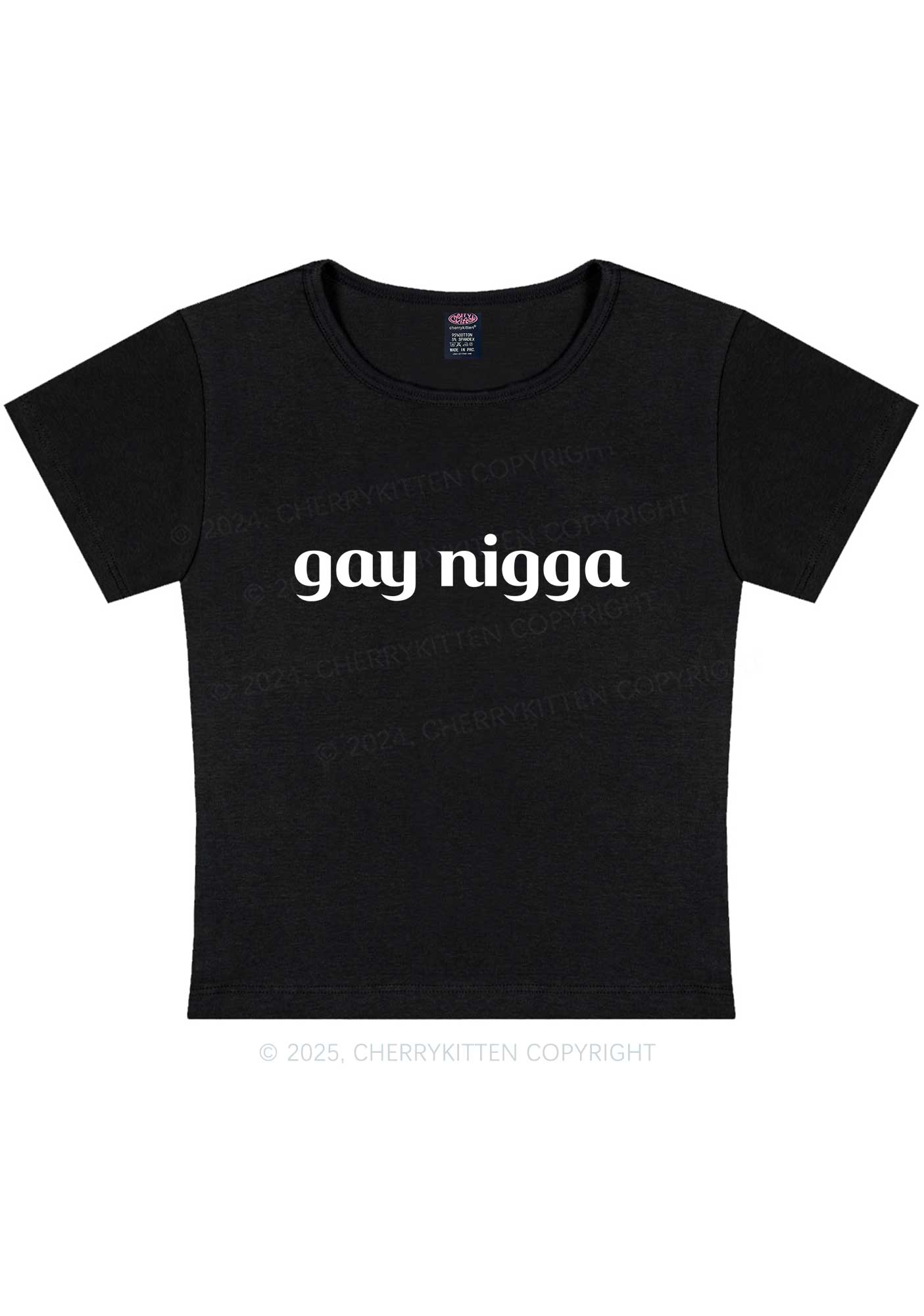 Gay Nigga Y2K Baby Tee Cherrykitten