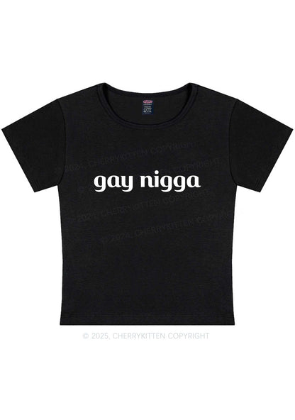 Gay Nigga Y2K Baby Tee Cherrykitten