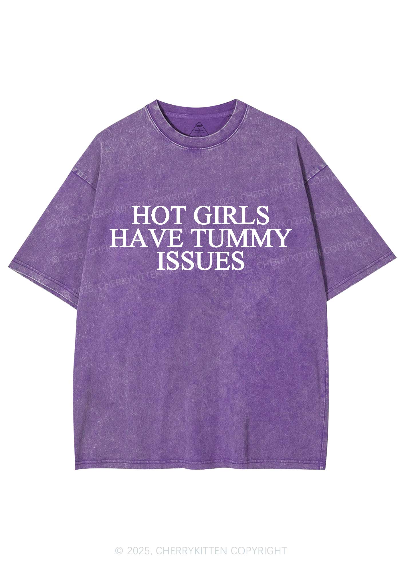 Hot Girls Have Tummy Issues Y2K Washed Tee Cherrykitten