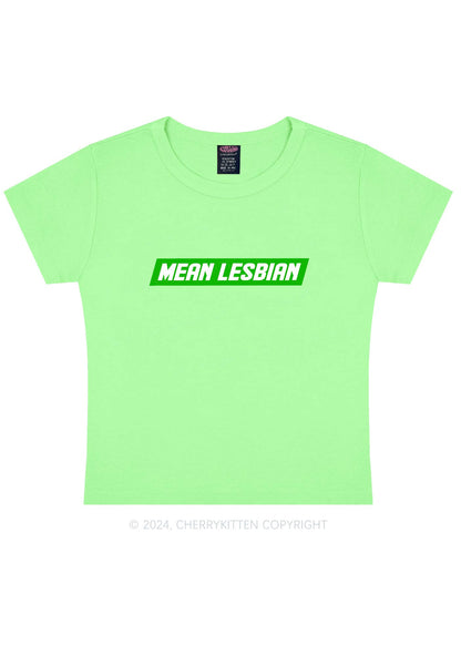 Mean Lesbian Y2K Baby Tee Cherrykitten