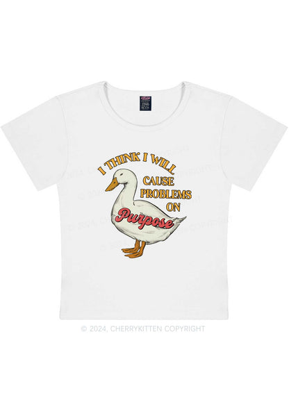 Curvy Cause Problems On Purpose Y2K Baby Tee Cherrykitten