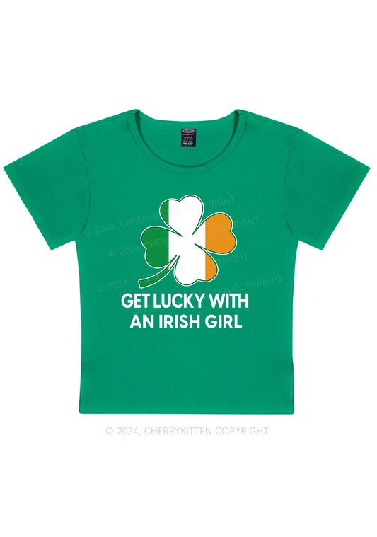 Get Lucky Irish Girl St Patricks Y2K Baby Tee Cherrykitten