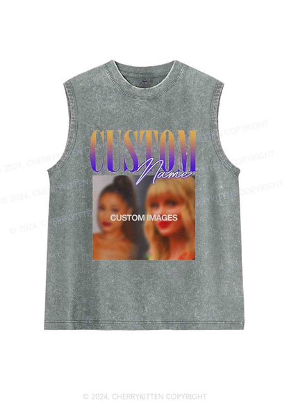 Personalized Vintage 90s Y2K Washed Tank Cherrykitten