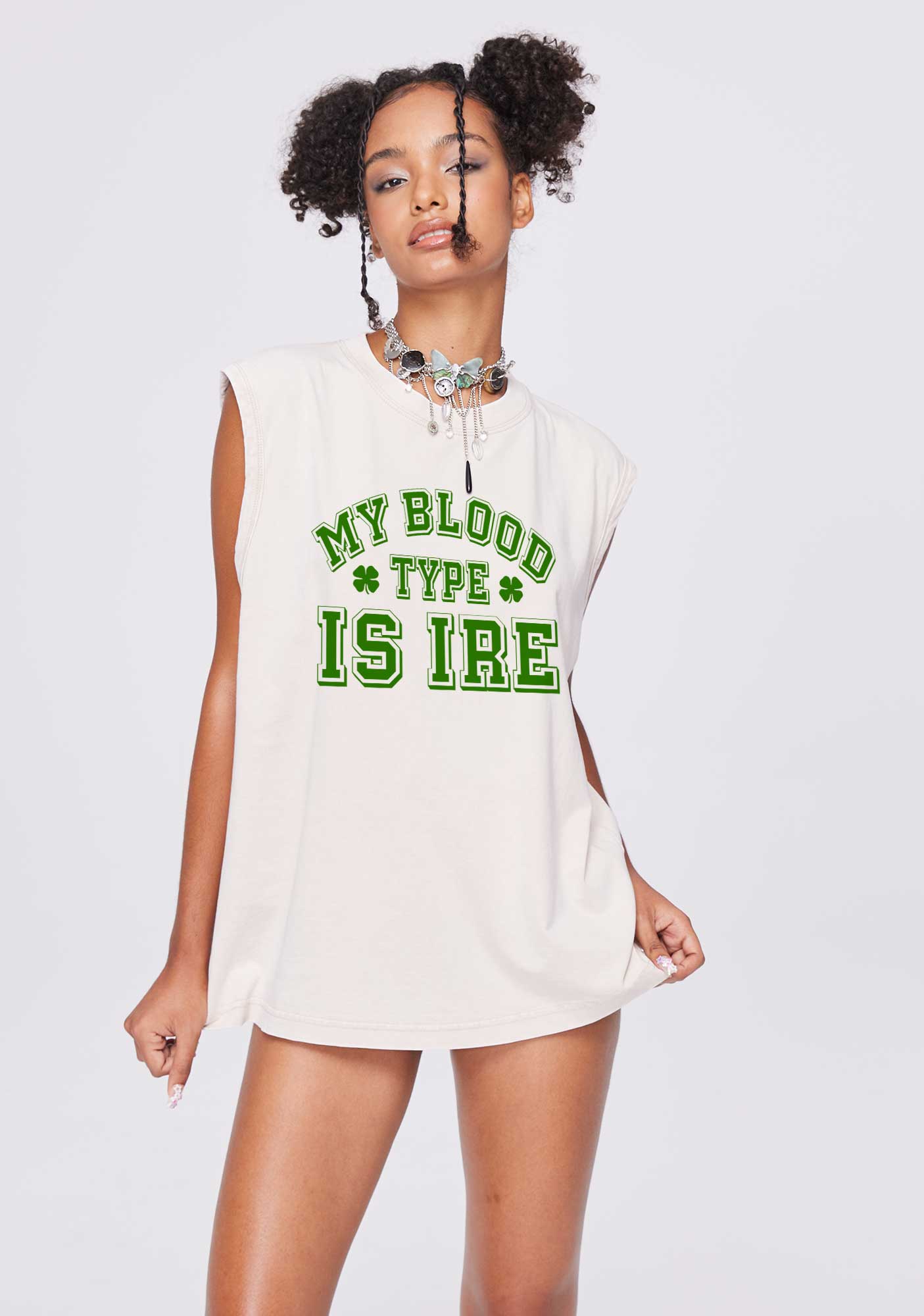 Blood Type Is Ire St Patricks Y2K Washed Tank Cherrykitten