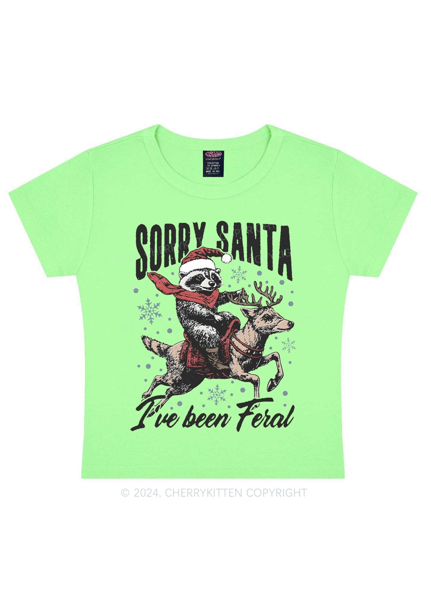 Christmas Sorry Santa Y2K Baby Tee Cherrykitten