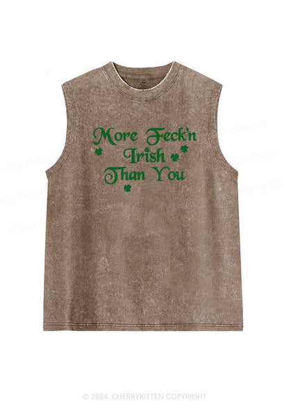 More Feckn Irish Than You St Patricks Y2K Washed Tank Cherrykitten