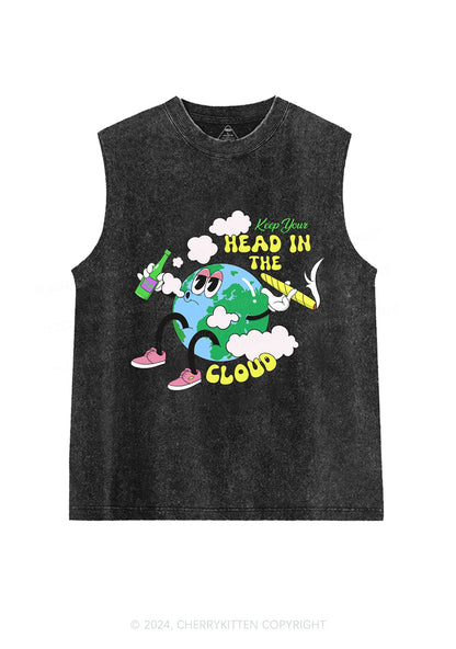 Keep Your Head In Cloud Y2K Washed Tank Cherrykitten