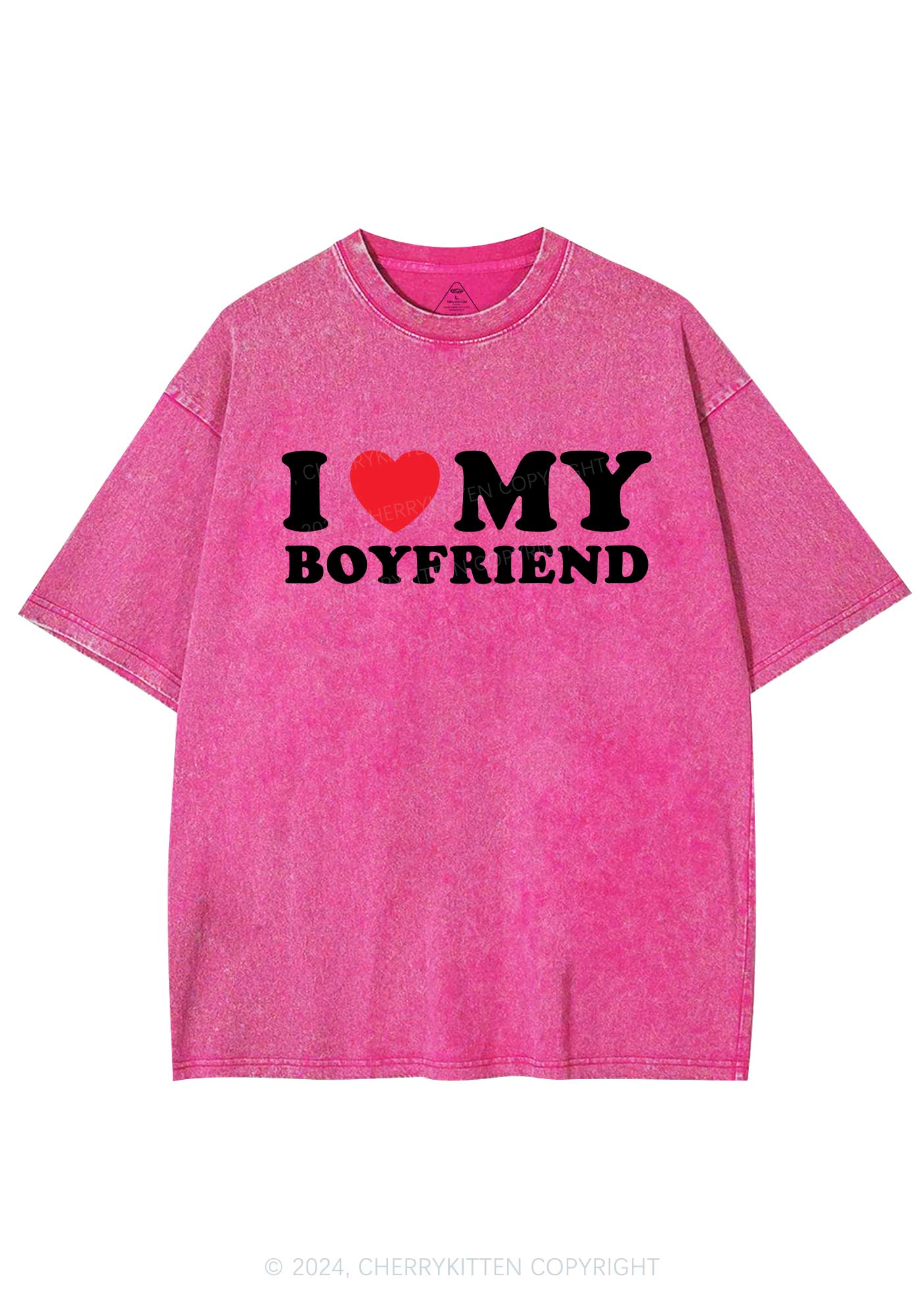 I Love Boyfriend Y2K Valentine's Day Washed Tee Cherrykitten