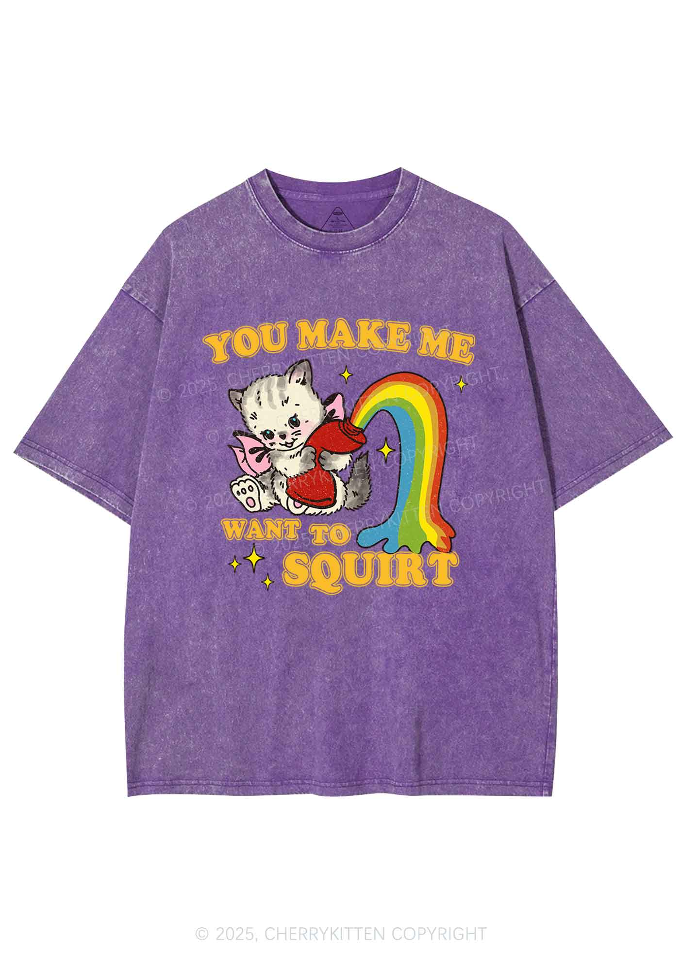 You Make Me Squirt Y2K Washed Tee Cherrykitten