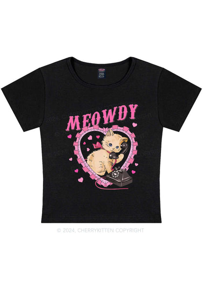 Meowdy Cat Y2K Valentine's Day Baby Tee Cherrykitten