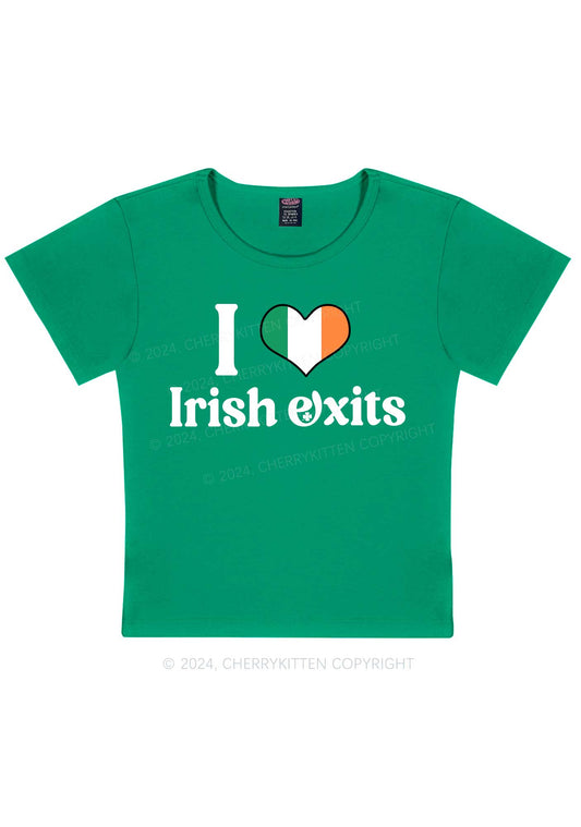 I Love Irish Exits St Patricks Y2K Baby Tee Cherrykitten