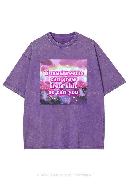 Mushrooms Grow From Shxt Y2K Washed Tee Cherrykitten