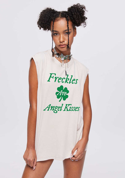 Freckles Are Angel Kisses St Patricks Y2K Washed Tank Cherrykitten