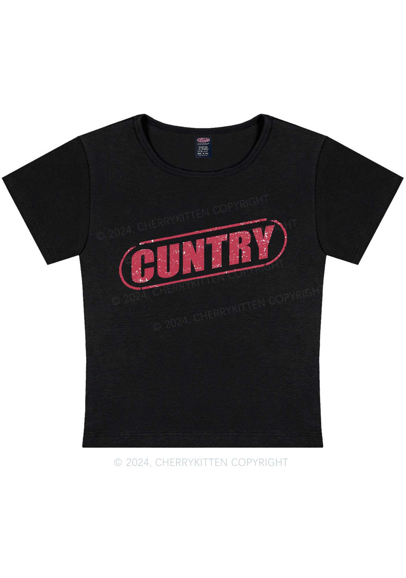 Cuntry Y2K Baby Tee Cherrykitten