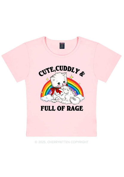 Cuddly Cat Full Of Rage Y2K Baby Tee Cherrykitten