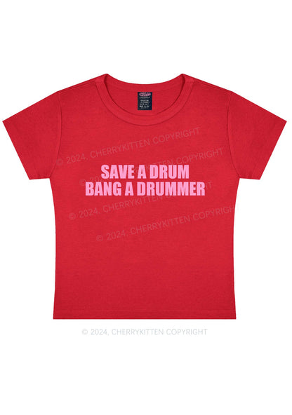 Save A Drum Y2K Baby Tee Cherrykitten