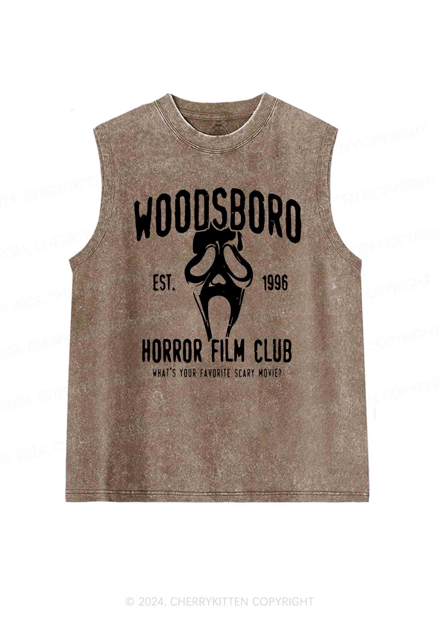 Horror Film Club Halloween Y2K Washed Tank Cherrykitten