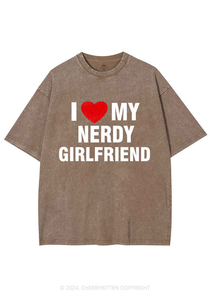 Love My Nerdy Girlfriend Y2K Valentine's Day Washed Tee Cherrykitten