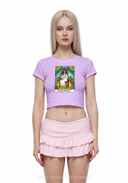 The High Priestess Y2K Baby Tee Cherrykitten