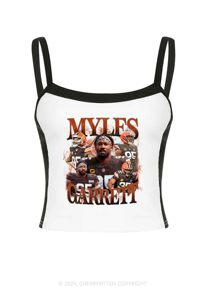 Red Myles Y2K Super Bowl Color Block Crop Cami Top Cherrykitten