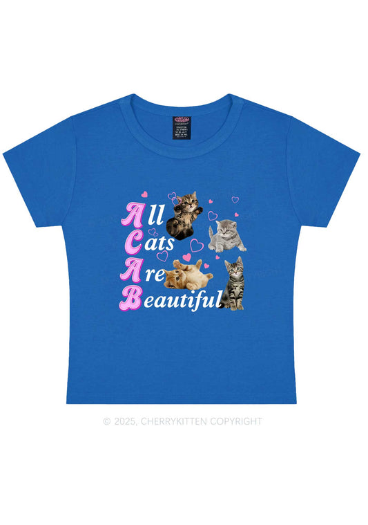 All Cats Are Beautiful Y2K Baby Tee Cherrykitten