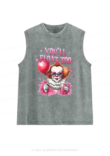 Halloween You Will Float Too Y2K Washed Tank Cherrykitten