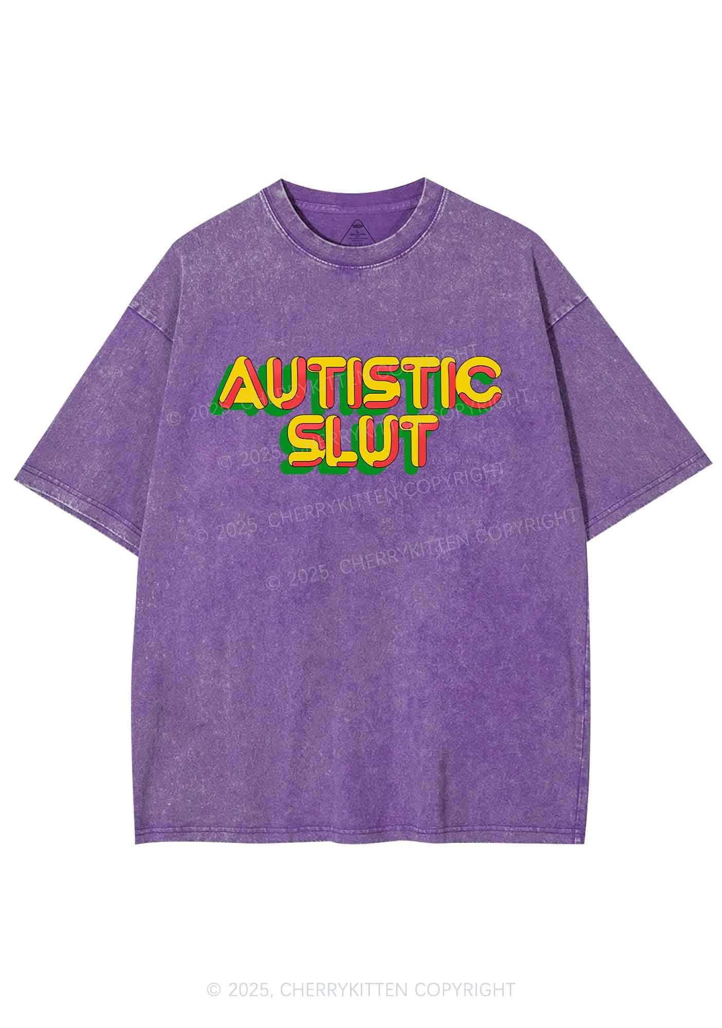 Autistic Slxt Y2K Washed Tee Cherrykitten