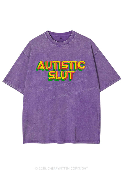 Autistic Slxt Y2K Washed Tee Cherrykitten