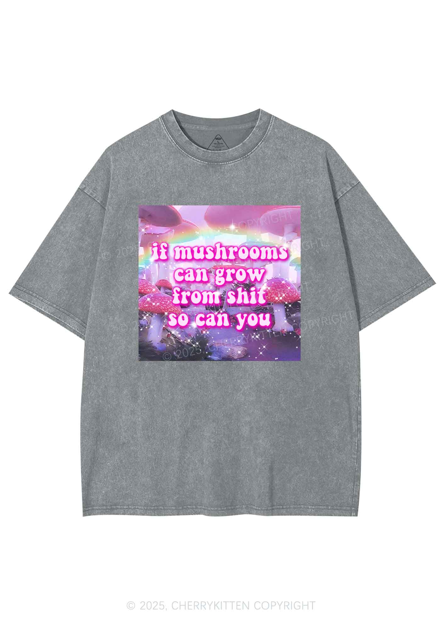 Mushrooms Grow From Shxt Y2K Washed Tee Cherrykitten