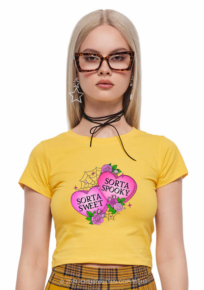 Sorta Spooky Y2K Valentine's Day Baby Tee Cherrykitten