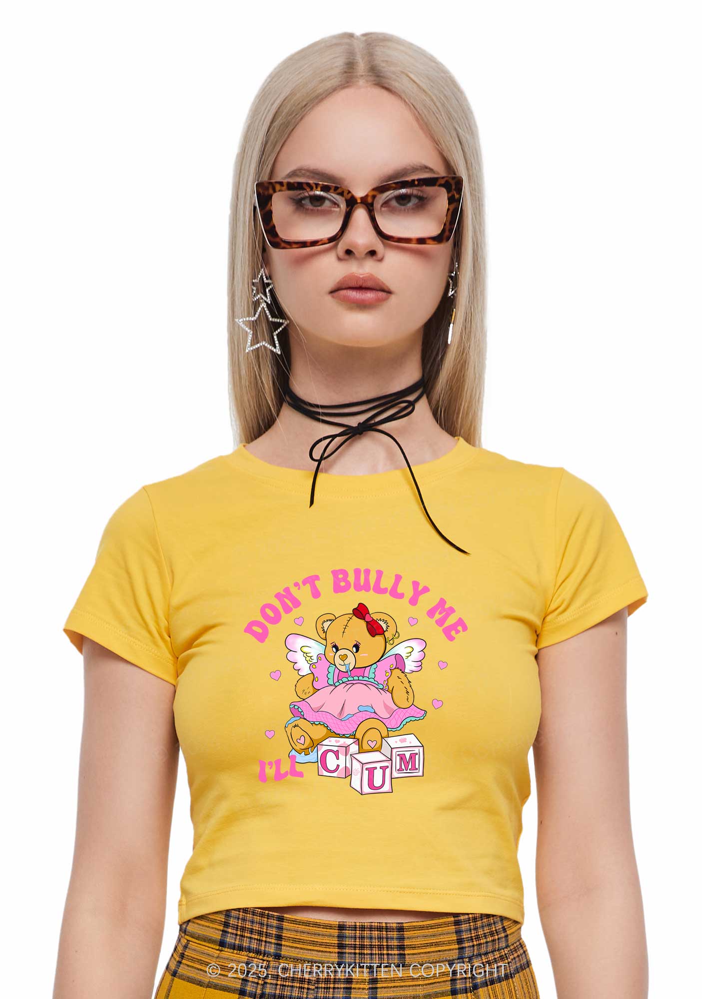 Dont Bully Bear Y2K Baby Tee Cherrykitten