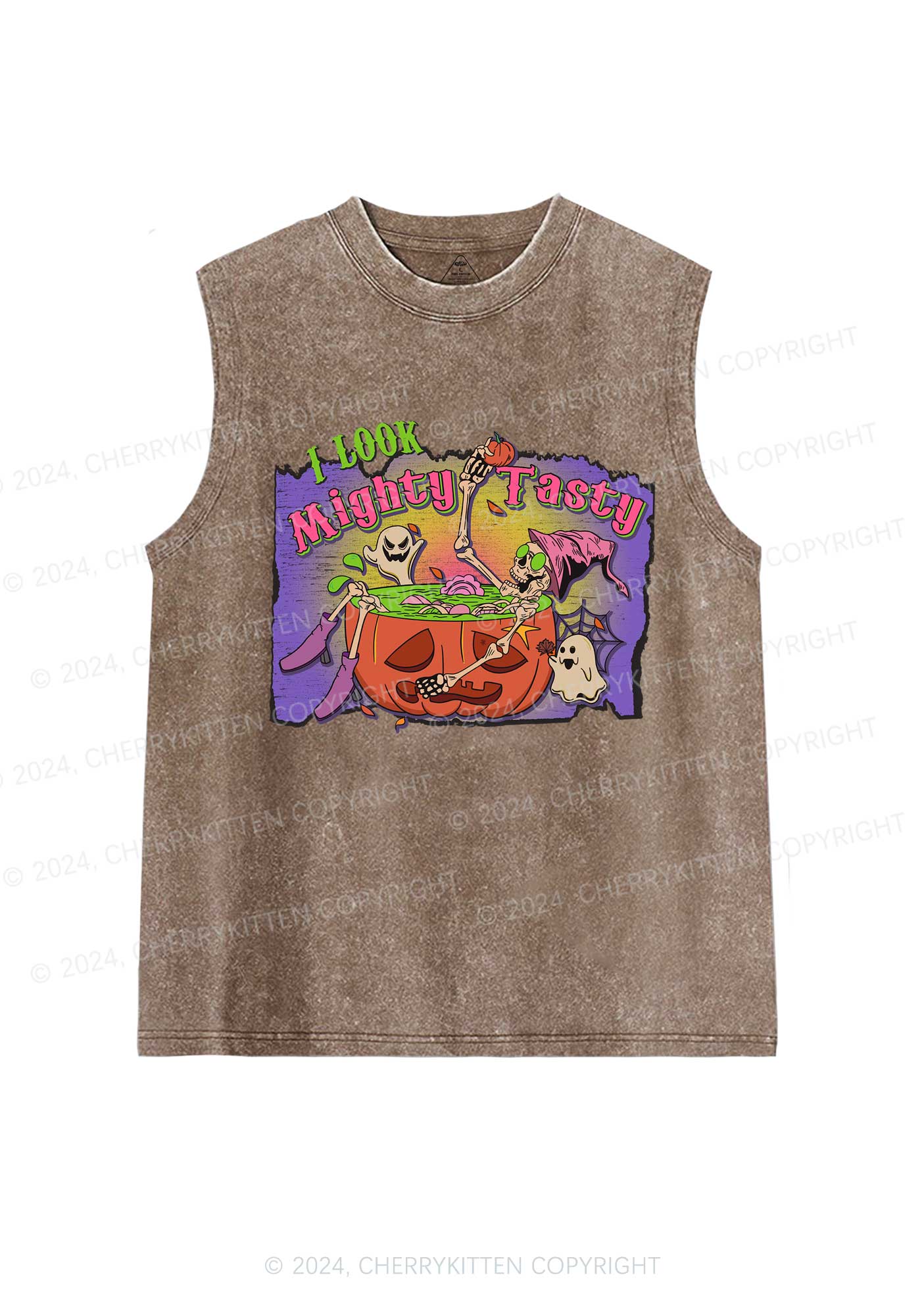 Mighty Tasty Halloween Y2K Washed Tank Cherrykitten