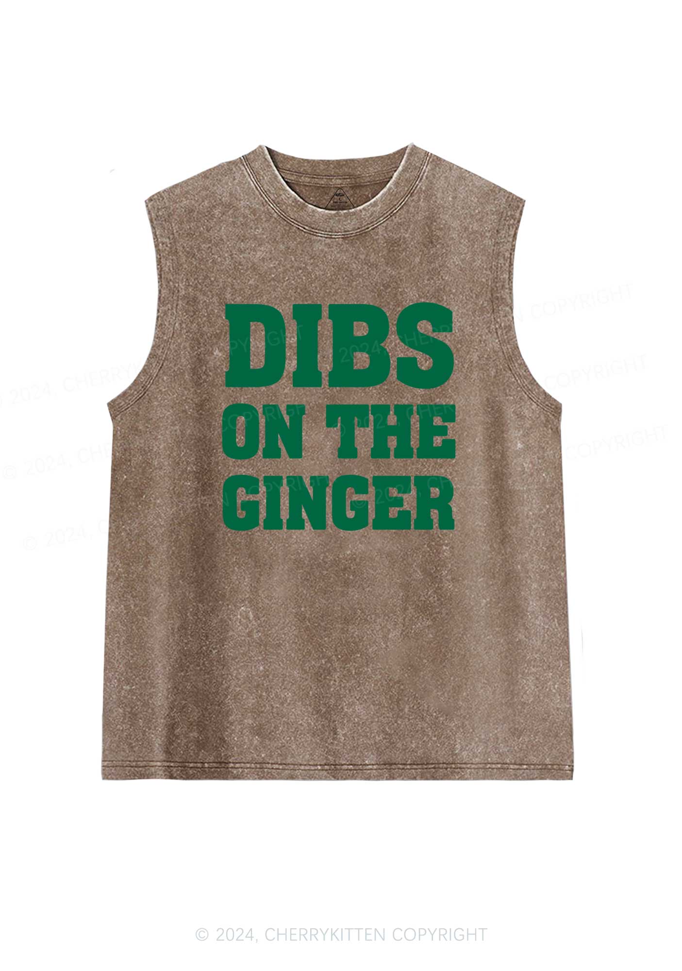 Dibs On The Ginger St Patricks Y2K Washed Tank Cherrykitten