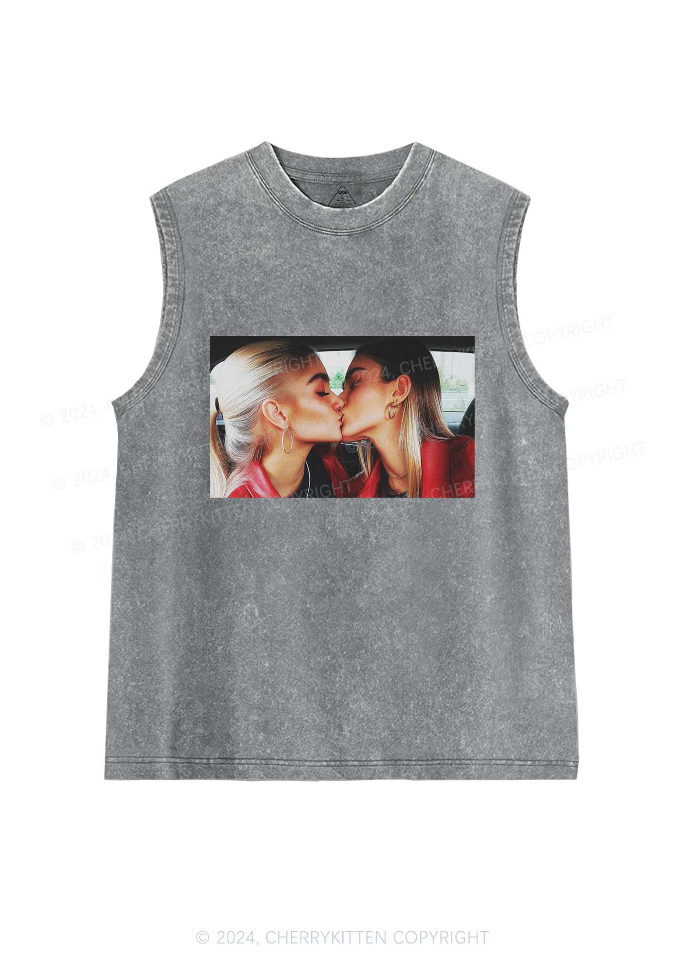 Girls Kiss Y2K Valentine's Day Washed Tank Cherrykitten