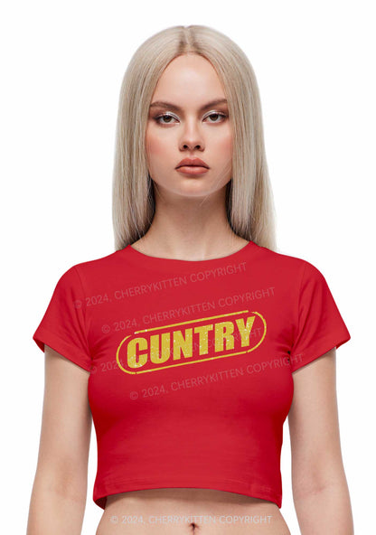 Cuntry Y2K Baby Tee Cherrykitten