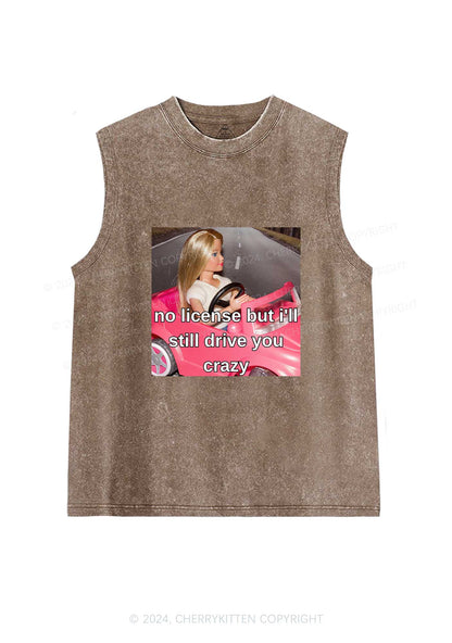 No License Drive Y2K Washed Tank Cherrykitten