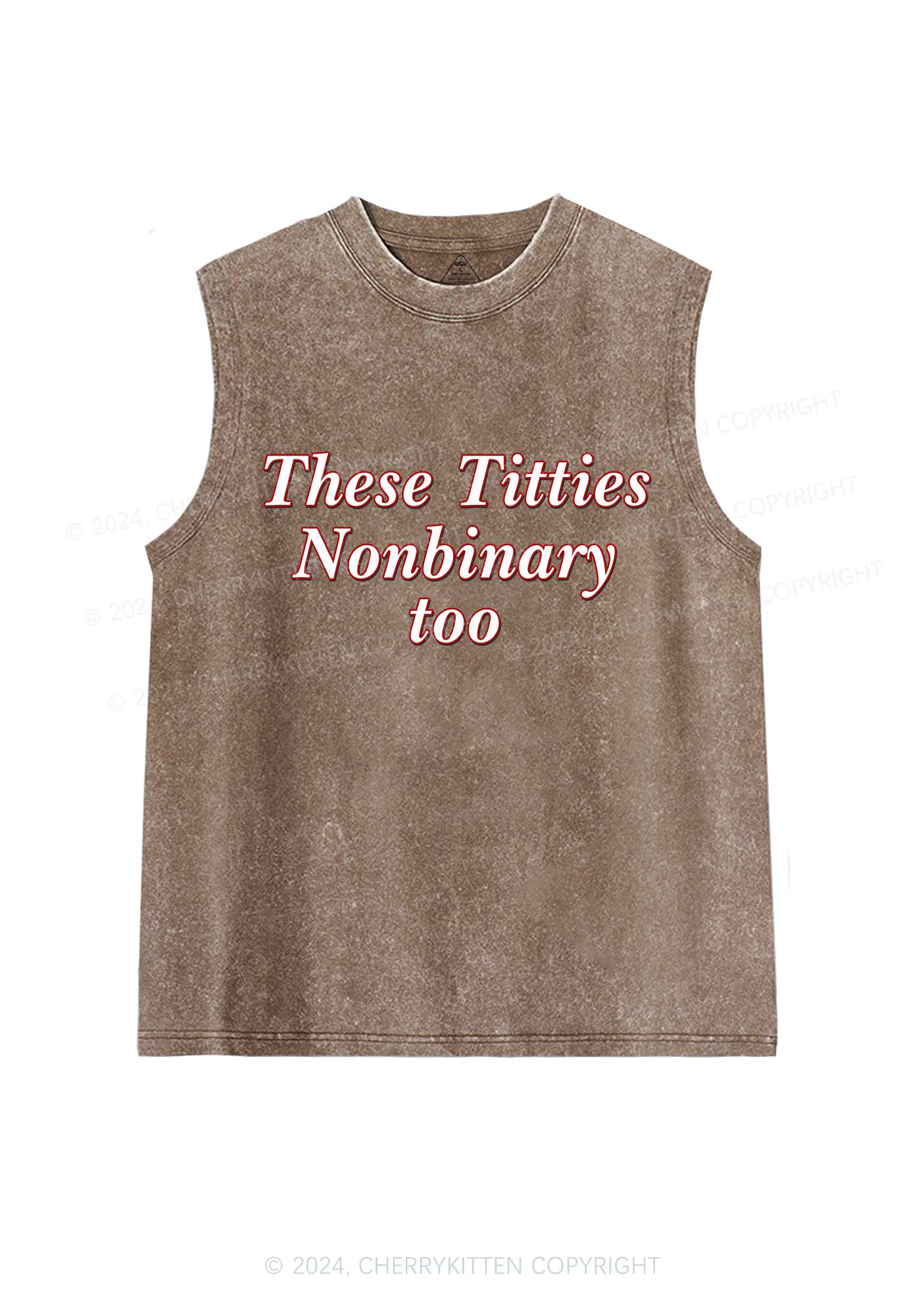 Txtties Nonbinary Too Y2K Washed Tank Cherrykitten